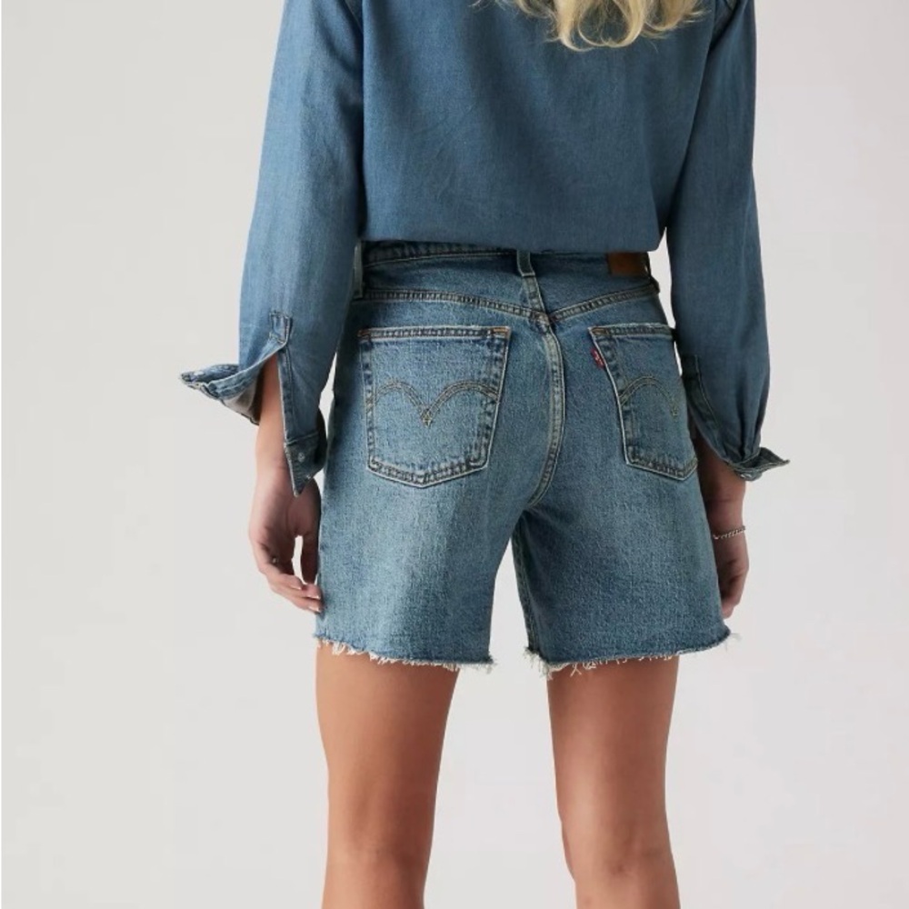 Levi's Classic 501 Mid Thigh Blue Jean Shorts for Women